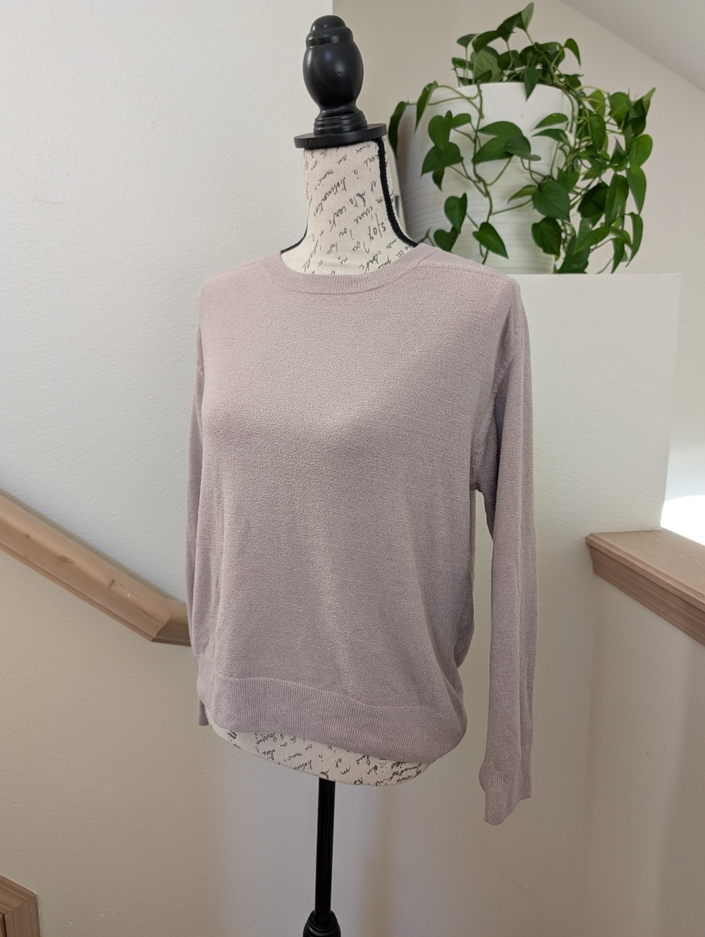 Barefoot Dreams CozyChic Ultra Lite Crewneck Sweater - Misty Rose, Small